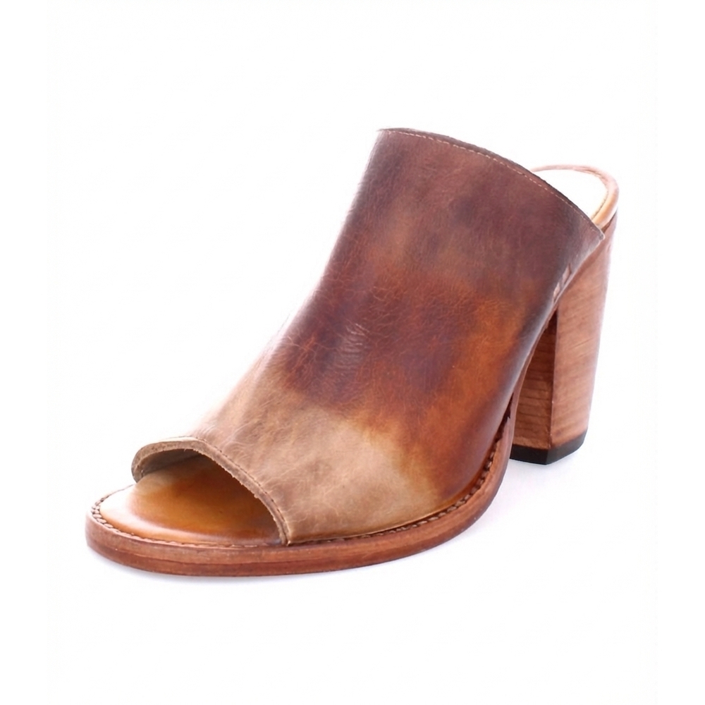NEW BEDSTU women's clavel heeled mule in café latte